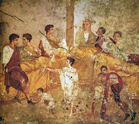 Representación de un banquete romano