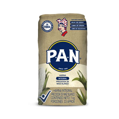 Harina de Maíz P.A.N. con sello gluten-free y espiga barrada