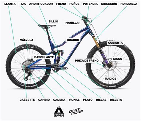 Esquema de una bicicleta con parrillas delantera y trasera cargadas con alforjas