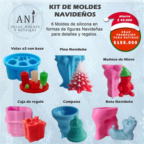 Moldes de silicona navideños con formas festivas