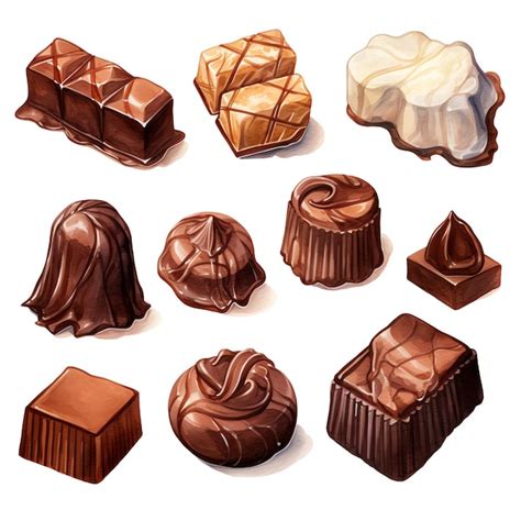 Ilustración de diversos moldes para chocolate con formas variadas.