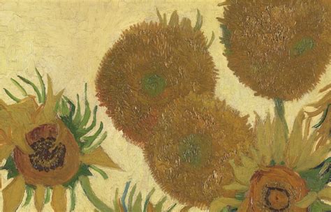 Pinceladas y textura en primer plano de un girasol de Van Gogh