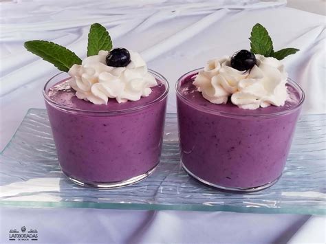 Mousse de arándanos light en copas