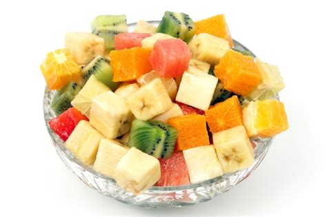 Frutas cortadas en cubos macedonia