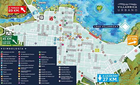 Mapa de Villarrica destacando el casco céntrico y zonas estratégicas