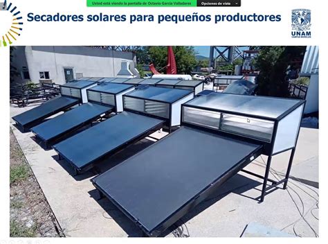 Diagrama de un secador solar con colectores de aire y silo de secado.