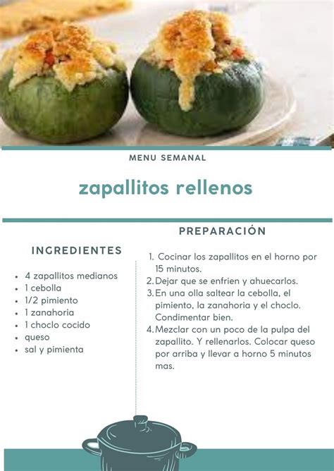 esquema de los ingredientes típicos para el relleno de zapallitos