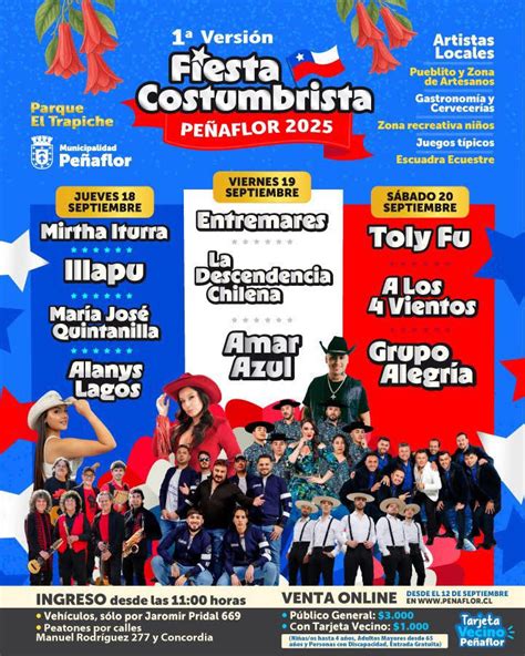Cartelera de artistas en una fonda de Fiestas Patrias