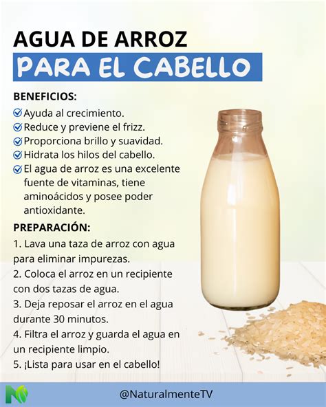 Infografía: usos tópicos del agua de arroz para la piel y el cabello