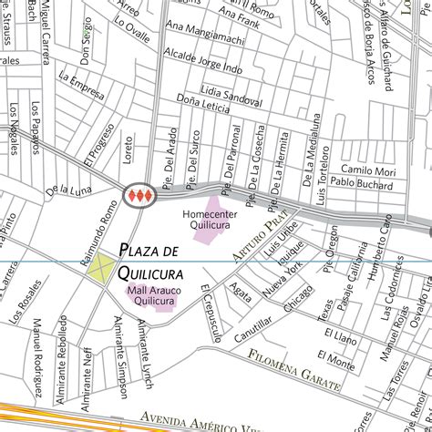 Mapa de ubicación de restaurantes de pollo a las brasas en el sector de Quilicura