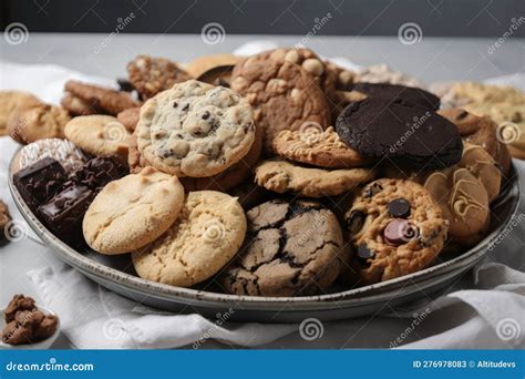 Plato con diferentes tipos de galletas neutras y mantecosas