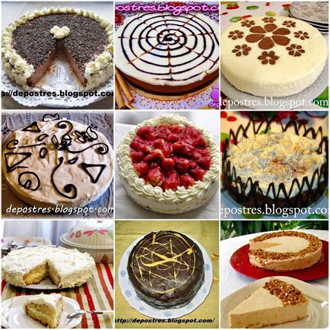 Colección de diferentes tipos de tartas (limón, queso, manzana, chocolate)