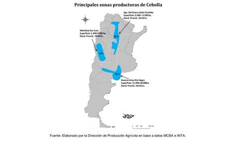 Mapa mundial de zonas de cultivo de cebolla