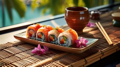 Temático: Sushi recién preparado en un restaurante japonés