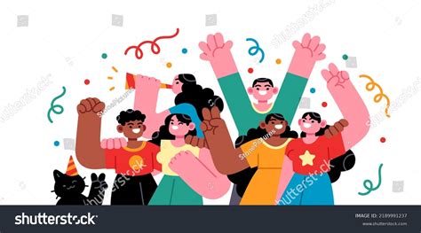 Ilustración conceptual de personas emocionadas recibiendo premios en un evento