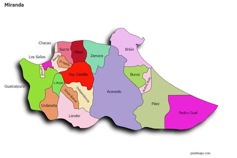 Mapa de Carrizal, Estado Miranda con su código postal 1203 resaltado