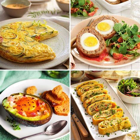 Variedad de huevos y platos con huevo