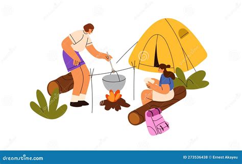 Ilustración de gauchos cocinando al aire libre