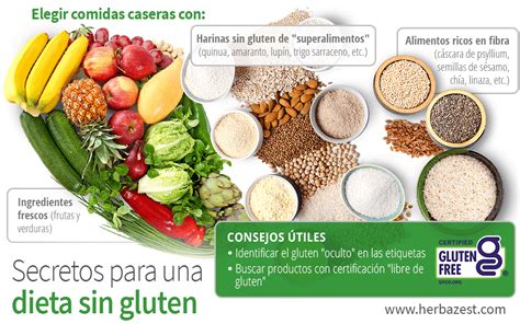 Pirámide alimentaria adaptada para una dieta sin gluten, enfatizando frutas, verduras, proteínas y cereales permitidos.
