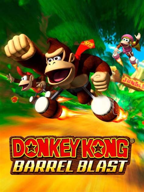 Portada del juego Donkey Kong Barrel Blast con personajes principales