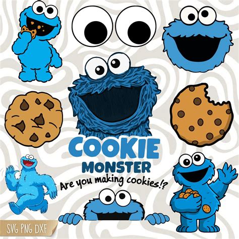Ilustración del Monstruo de las Galletas con su característico pelaje azul y ojos saltones.