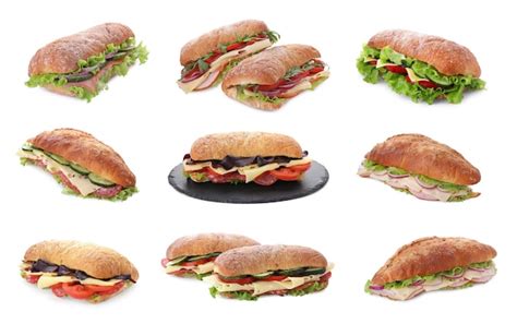 Collage de diferentes sándwiches del mundo hispanohablante: chileno, peruano, argentino.