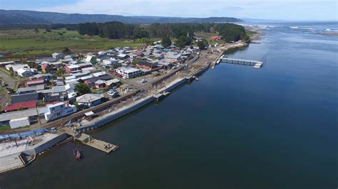 Mapa de la ubicación de la Caleta La Barra en la desembocadura del río Toltén