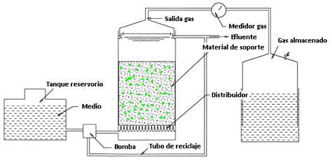 Esquema de un horno de tostación de lecho fluidizado con indicación de sus componentes principales