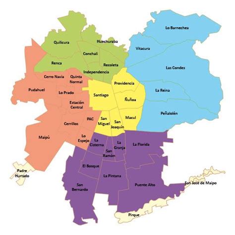 Infografía que muestra la ubicación de los locales en las comunas de San Miguel y Santiago Centro, destacando su cercanía a los núcleos urbanos
