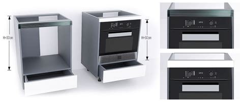 Esquema de las dimensiones del mueble para horno Madesa Lux