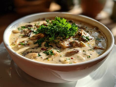 Sopa cremosa de berenjenas en un cuenco con ingredientes frescos al lado