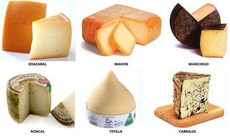 Tabla comparativa o collage de fotos de quesos españoles que funden bien en pizza