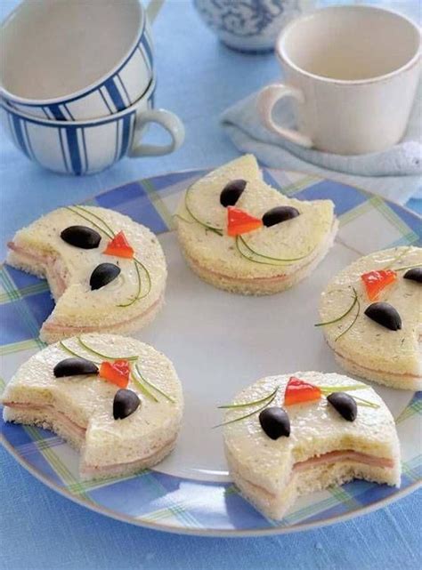Sándwiches decorados con formas de animales para niños
