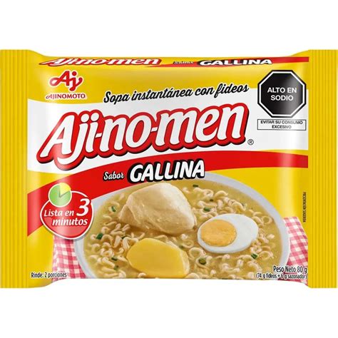 Sopa de fideos instantánea AJINOMEN® con sus ingredientes principales