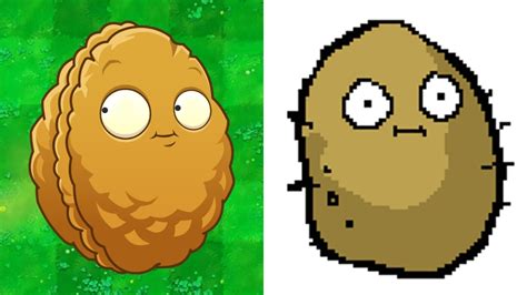 Diseño original de la Nuez como papa en Plants vs. Zombies