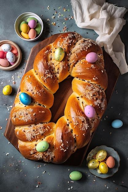 Foto del queque de Pascua horneado y decorado