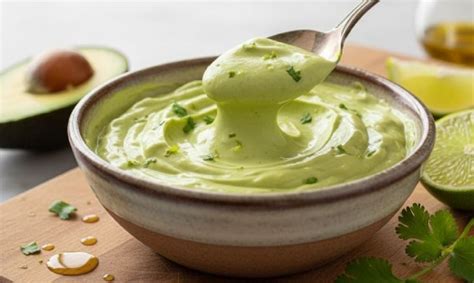 Foto de mayonesa de aguacate fresca en un tazón