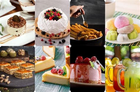 Bodegón de diferentes postres y bebidas que utilizan caramelo como ingrediente principal