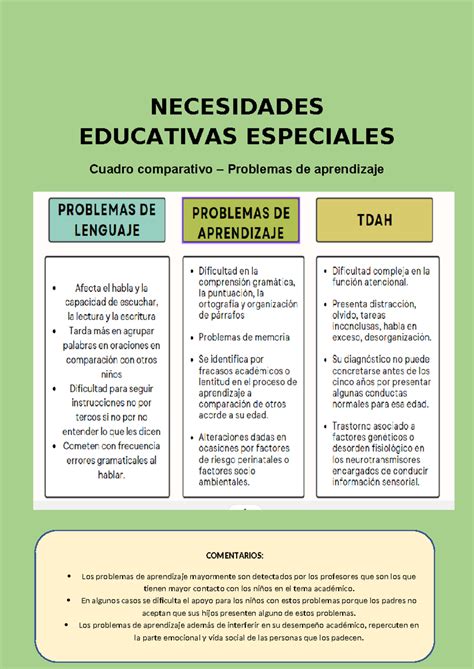 Esquema sobre las necesidades educativas especiales y altas capacidades