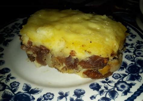 Foto de pastel de cochayuyo terminado y servido en porciones