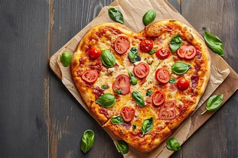 Pizza en forma de corazón para San Valentín