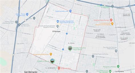 Mapa de El Bosque con puntos de restaurantes de sushi disponibles para entrega