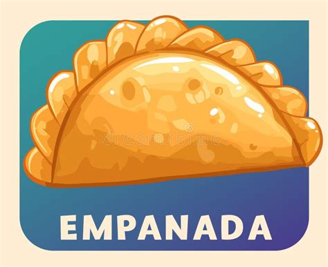 Ilustración de una empanada chilena, mostrando su relleno y masa dorada