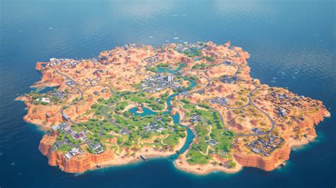 Mapa de la isla de Fortnite cubierto por la nieve y la esfera de hielo durante el evento del Rey Helado