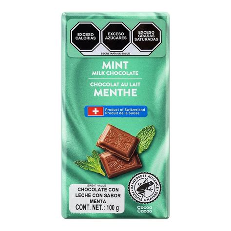 Una selección de productos de chocolate con menta, como barras, bombones y galletas.
