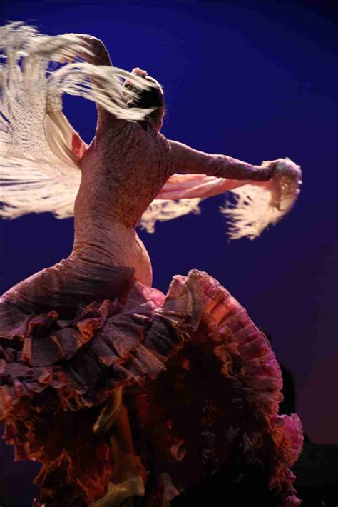 Fotografía de una bailaora de flamenco con bata de cola