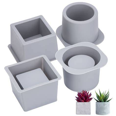 Moldes de silicona para macetas de diferentes formas y tamaños