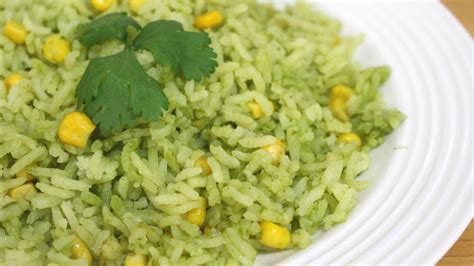 Arroz verde con chile poblano