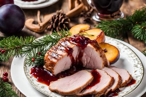 Ingredientes principales para la preparación del cerdo en salsa de ciruelas y cerveza: lomo de cerdo, ciruelas pasas, cerveza, jalea de manzana.