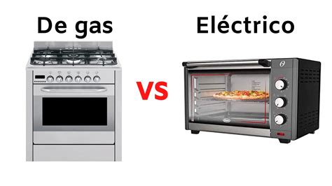 Esquema comparativo de horno eléctrico y horno de gas para repostería